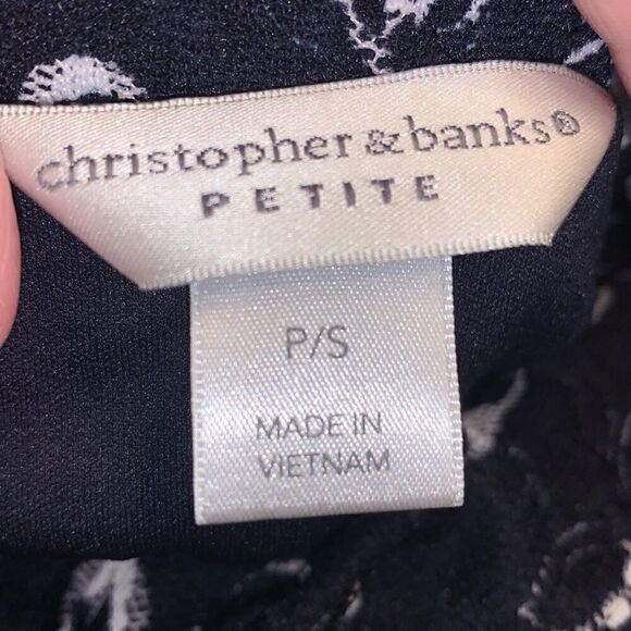 Christopher & Banks navy & white lace skirt - Picture 3 of 3